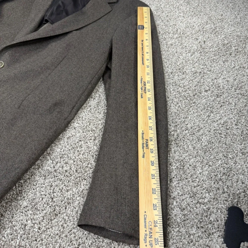 Saks Fifth Avenue Mens Gray 100% Wool Slim Fit Two Button Blazer Sport Coat 46R